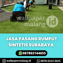 a poster for wallpaper malang id shows a man kneeling down