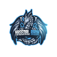 a logo for arsenal rank with a dragon in the center