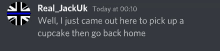 a screenshot of a text message from real jackuk