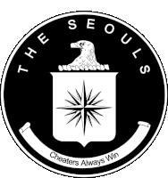 a black and white logo for the seouls with an eagle on it