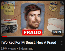 a screenshot of a youtube video about fraud