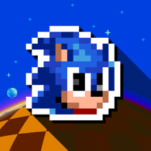 a pixel art image of sonic the hedgehog