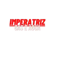 a red and white logo for imperiatriz gas e agua on a white background