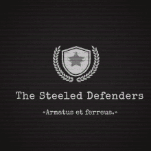 a logo for the steeled defenders shows a shield with a star on it