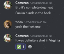 a screenshot of a conversation between cameron and a monkey