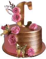 a cake with pink roses and butterflies and the letter c on top