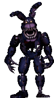 a nightmare bonnie from five nights at freddy 's with a very large mouth