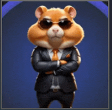 a hamster in a suit and tie with sunglasses on