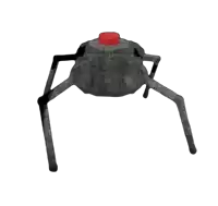 a spider with a red button on its head