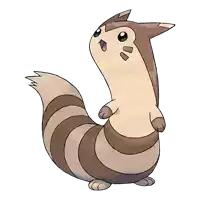 a cartoon drawing of a brown and white striped animal with a surprised look on its face