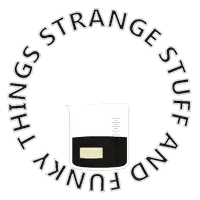 strange things and funky stuff logo with a ruler in the center