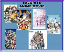 a collage of anime posters with the words favorite anime / movie