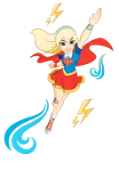 a cartoon drawing of a girl in a supergirl costume