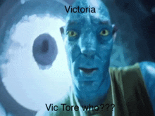 a blue avatar with victoria written on the bottom