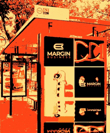 an advertisement for margin business is displayed on a bus stop