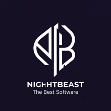 a logo for nightbeast the best software on a dark blue background