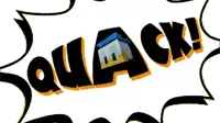 a logo that says quack on it with a house on it