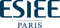 a blue logo for estee paris is shown on a white background