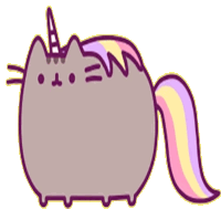 a drawing of a cat with a unicorn horn and tail