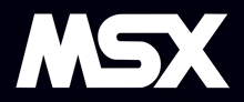 a white msx logo on a dark background