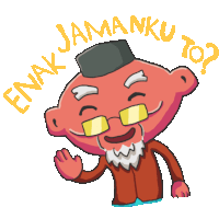 a cartoon drawing of a man with the words " enak jamanku to "