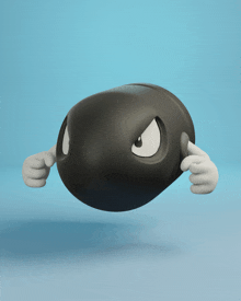 a 3d model of a cartoon character with arms and eyes