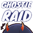 a logo for a video game called ghostie raid