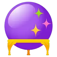 a purple ball on a stand with a yellow base