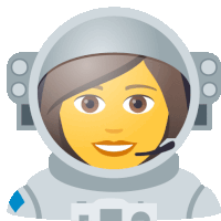 a woman wearing an astronaut 's helmet with a microphone