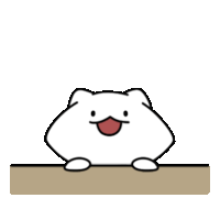 a cartoon cat is sticking its tongue out while sitting on a table .