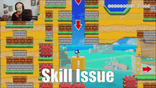 a screenshot of a video game with the words skill issue at the bottom