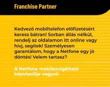 a yellow and black advertisement for franchise partners