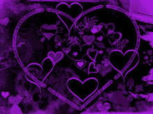 a purple heart made of hearts on a purple background