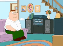 a cartoon of peter griffin sitting on a couch