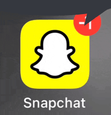 a yellow snapchat icon with a red notification on it