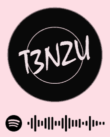 a logo for t3nzu with a spotify icon below it