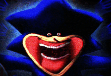 a cartoon of sonic the hedgehog with a huge mouth