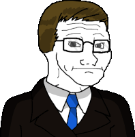 a cartoon of a man wearing glasses and a tie