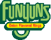 a logo for funyuns onion flavored rings .