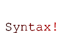 a white background with the word syntax in red letters