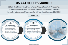 an advertisement for us catheters market size share & trends analysis report by product type