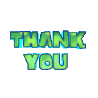 the word thank you is written in green letters