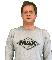 a man wearing a la max radio shirt