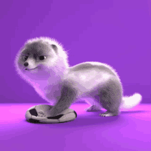 a cartoon ferret standing next to a soccer ball