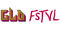 a logo for a company called gld fstvl is displayed on a white background