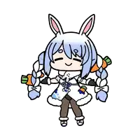 a drawing of a bunny girl holding carrots