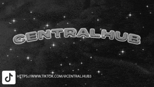 a black background with the words central hub written in white letters