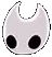 a cartoon drawing of a white monster with horns and black eyes on a white background .