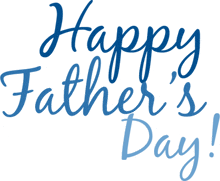 a blue sign that says happy father 's day on a white background