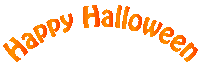 a white background with the words happy halloween in orange letters